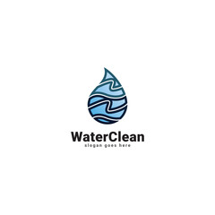 Water drop Logo design vector template. Natural Aqua Mineral Icon. Clean water Concept Icon Water Drop Logotype