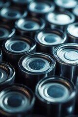 Close-up of lithium-ion battery metal compound highlighting intricate details and textures for scientific exploration.