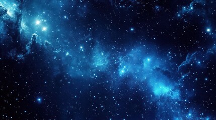 Obraz premium Cosmic Nebula, Blue Starscape, Galactic Dust, Deep Space, Background Image