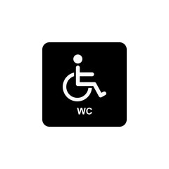 handicapped toilet glyph icon