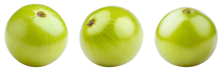 High-Quality PNG three indian gooseberries isolated on white background