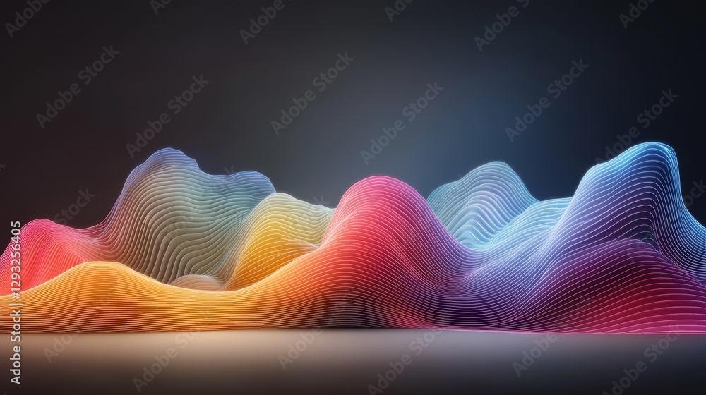 Aufkleber colorful wave patterns in smooth flowing abstract design