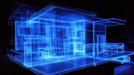 Futuristic House Blueprint Design Interior