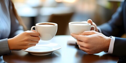 business people in cafe