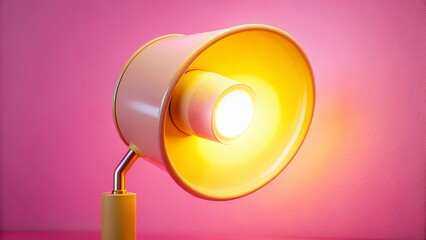 Pastel Pink Studio Product Photography Background with White Lamp & Yellow Light