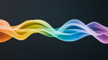Obraz premium Colorful Flowing Waves on a Dark Background for Creative Designs