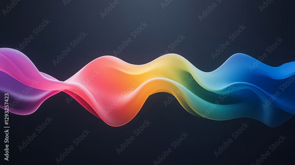 Aufkleber colorful abstract wave composition with smooth gradient flow