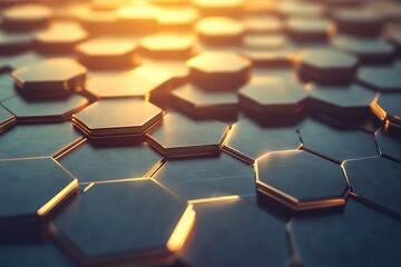 A polygonal vector background with interconnected hexagonal shapes symbolizing technological innovation.