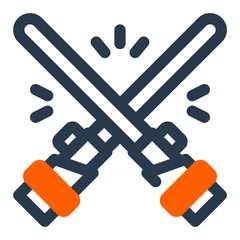 Duel of Laser Swords in Futuristic Combat