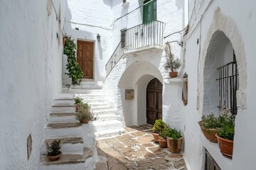 Naklejka premium Ostuni: Home to Italy's White Town - Landmarks, Houses, and Panoramic Views