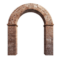 Historic Brick Archway Detail on transparent background.
