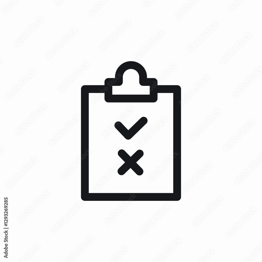 Poster checklist task list icon vector sign
