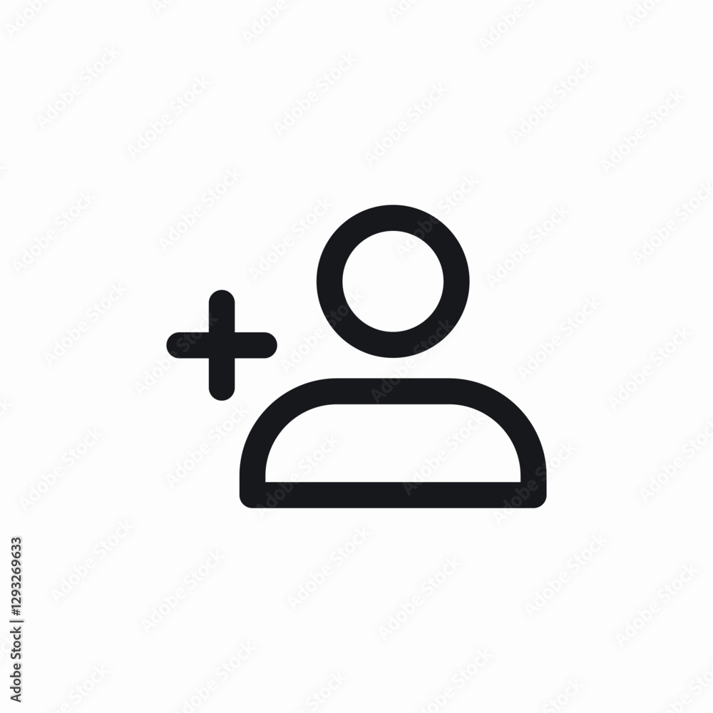 Poster add user profile icon vector sign