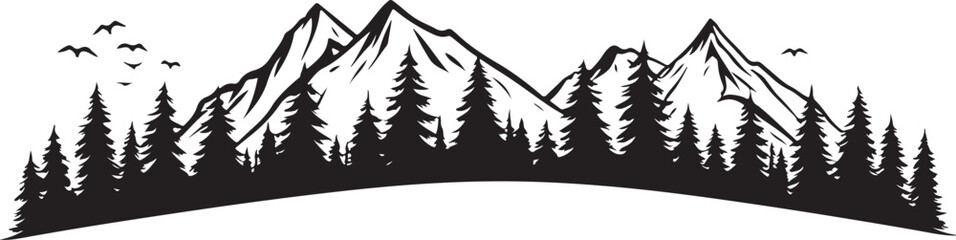 Obraz premium Mountain Landscape Vector Set
