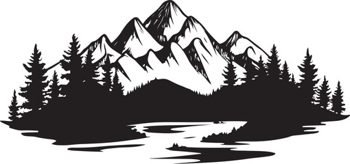 Mountain Landscape Vector Set