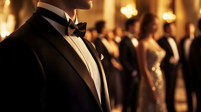 Elegant Man in Tuxedo at a Formal Gala