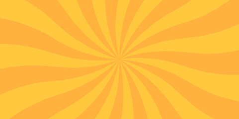 Vector orange sun rays sunburst texture background. Abstract background with rays retro starburst design spiral striped illustration sunray template wallpaper design.