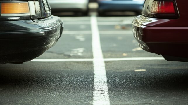 Parallel Park: Two Cars Bumper to Bumper, Parked Close and Tight