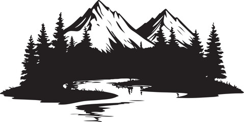 Mountain Landscape Vector Set