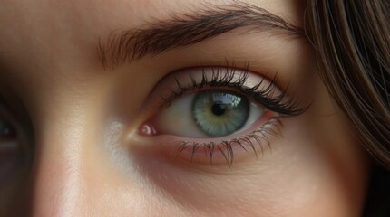 Obraz premium close up of a female eye with blue eyes