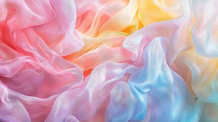 Obraz premium Soft Colorful Textiles Flowing in Gentle Waves and Layers
