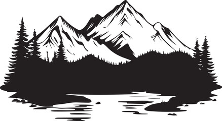 Mountain Landscape Vector Set