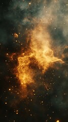 Fototapeta premium Cosmic Nebula Orange gaseous cloud