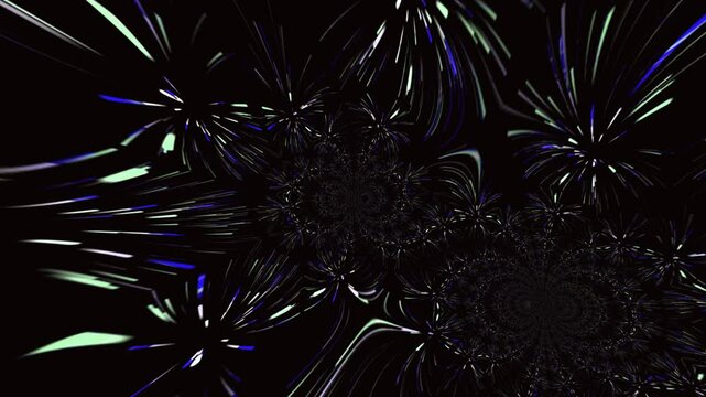 Beautiful Color Rain Pink-Blue Neon Tubes Illuminating. Digital Design Concept. Looped 3d