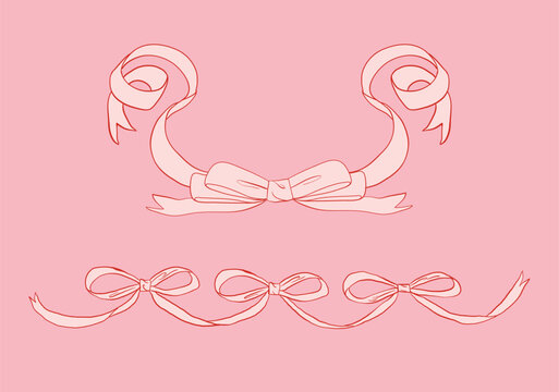 Aesthetic Coquette Sketch Bow Frame Elegant & Decorative Design