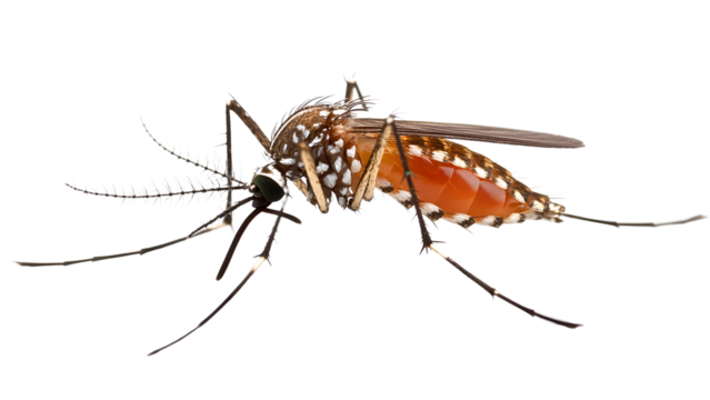 Aedes mosquito Isolated on white background.