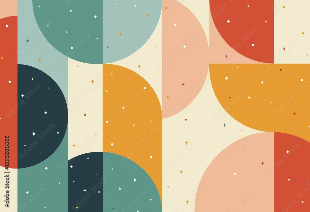 Poster elevate your visual projects with this spring-themed geometric pattern, featuring a harmonious blend
