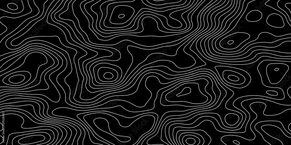 Poster contour abstract map relief land outline. topographic map patterns. black wave paper curved reliefs 
