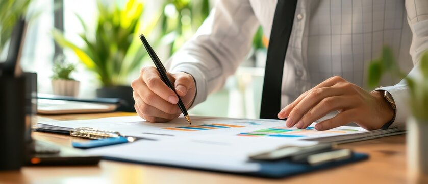 A young executive adjusting time blocks in a digital planner for worklife balance