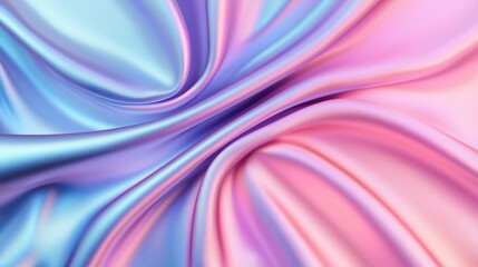 Obraz premium A vibrant swirl of silky fabric in shades of blue and pink, showcasing smooth textures and a flowing design.
