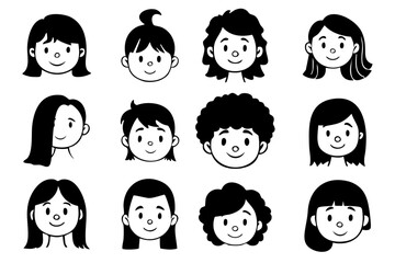 Cute Girl Face Doodle