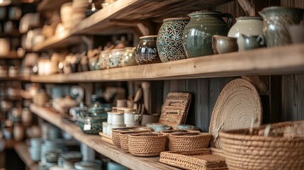 温もりを感じる陶器と籠の雑貨店