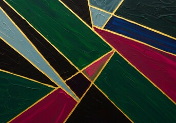 Abstract Geometric Painting with Vibrant Colors