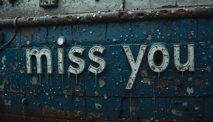 Fototapeta premium miss you design lettering text