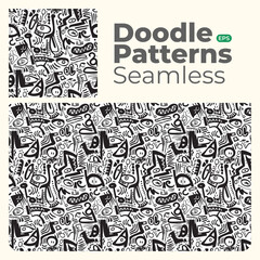 Obraz premium Doodle abstract full color patterns seamless