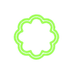 Icon badge from the flow of energy of green color. Shimmering neon