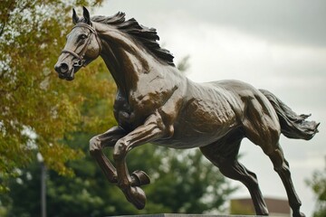 Obraz premium Secretariat: Iconic Statue of Legendary Racehorse in Lexington, Kentucky