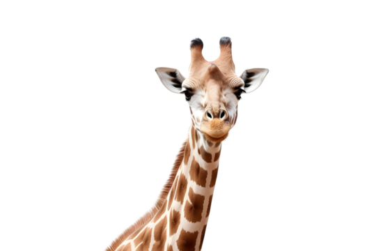 a giraffe Isolated on white background.