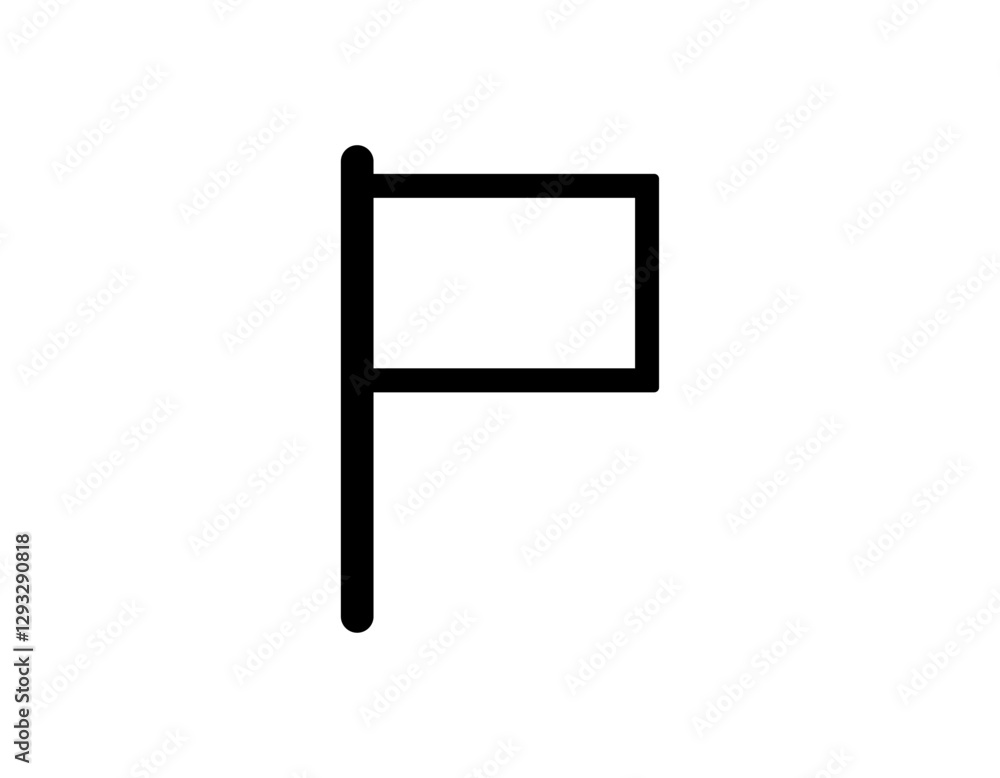Poster simple black flag icon. represents navigation or location. ideal for tech and web design.
