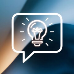 Text bubble icon with a glowing lightbulb, representing creative business communication &ndash; Perfect for entrepreneurship materials, branding strategies, or idea-sharing visuals.