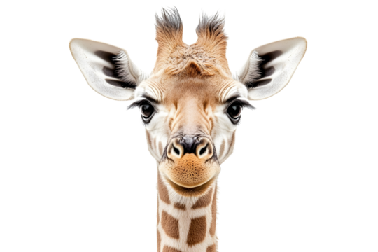 a giraffe Isolated on white background.