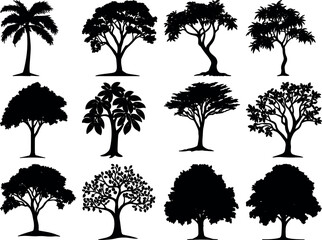 Fototapeta premium Tree bundle design silhouette vectors