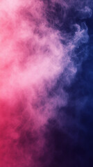 A colorful smokey background with pink and blue tones