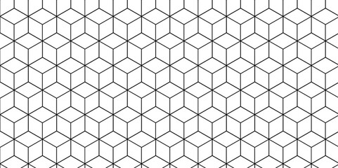 Abstract  black square line hexagons seamless hexagon polygonal pattern background vector. seamless bright white abstract honeycomb background.	