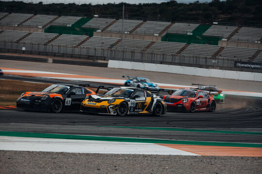 Porsche 911 GT3 Cup on the track go fast