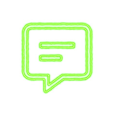 Icon comment lines from the flow of energy of green color. Shimmering neon
